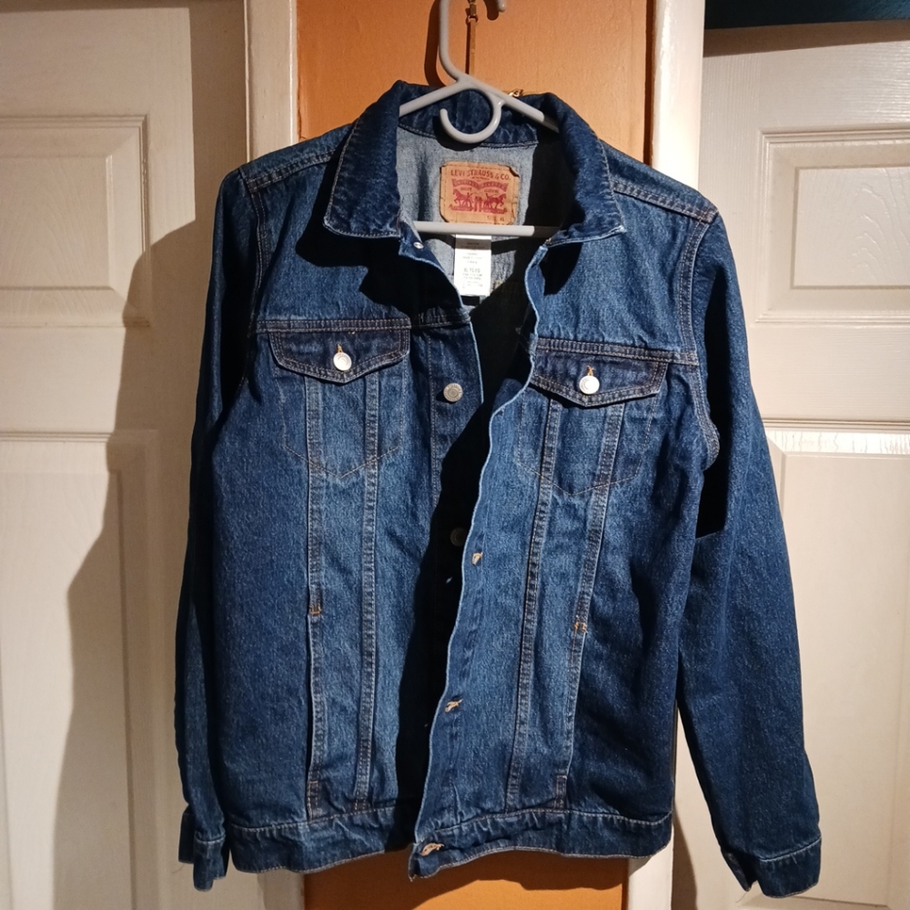 Levi Juniors Blue Denim Jean Jacket Button Up Long Sleeve XLG 13-15 Yrs